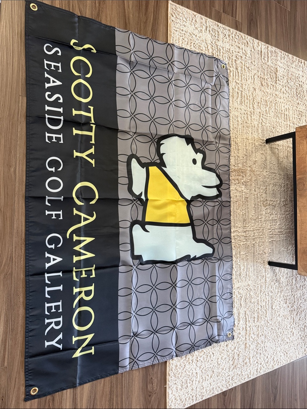 Scotty Cameron Black, Yellow & Light Blue Dog Logo Banner